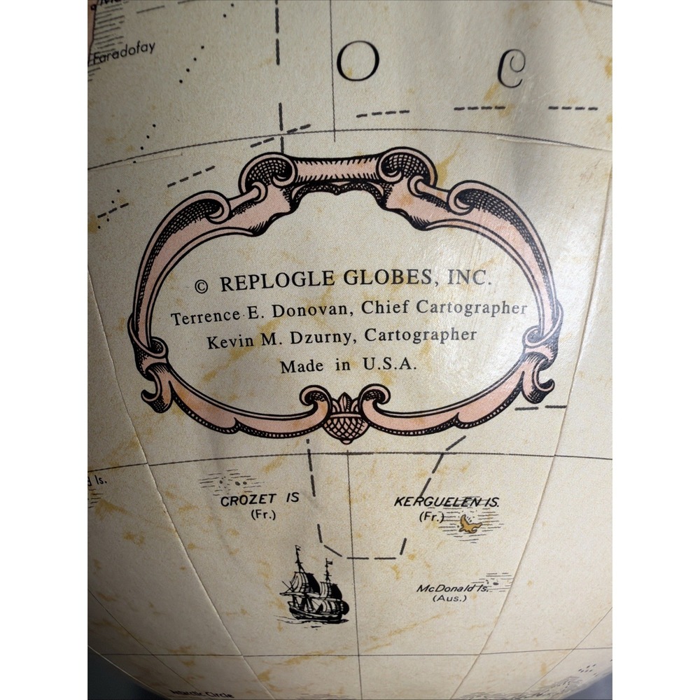 Replogle Globes World Classic Series 12" Rotating Tabletop Globe Antique Beige - Picture 11 of 14